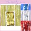 Vibrant 4m Laser Foil Curtain In Red Blue Silver Gold For Stunning Party Decorations