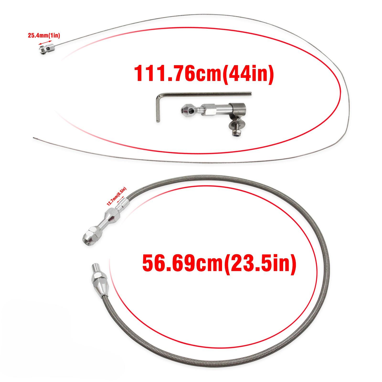 24 Inch And 36 Inch Stainless Steel For Braided Throttle Cable Kit For Cars, Includes Flexible Fuel Line For Easy Install