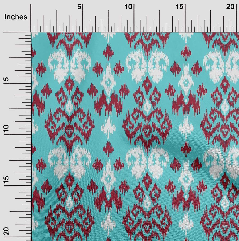oneOone Cotton Flex Fabric Paisley Ikat Print Fabric BTY 40 Inch Wide