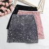 Pink Sequin High-Waist A-Line Disco Skirt - Anti-Exposure, Slim Fit