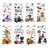 Removable PVC Holiday Stickers Halloween Window Sticker, Cute Ghost Black Cat Pumpkin Decal, Waterproof Reusable Static for Windows Cling