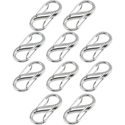 Karabiner Schlüsselanhänger S-förmig Stilvoll Leicht Legierung Hohe Härte Multifunktional (Silber,