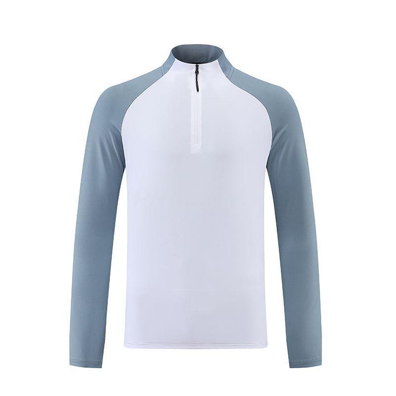 2024 Men's Long Sleeve Quick Dry Half Zip Running T-shirt - Stand Collar Fitness Wear for Spring and Autumn
