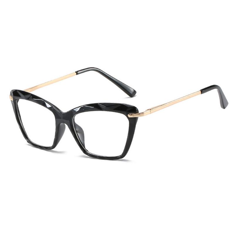 Latest Design Crystal Cat-Eye Frame Photochromism Prescription Lens Reading Glasses Women Anti Blue Light Hyperopia Eye Wear 0~+600