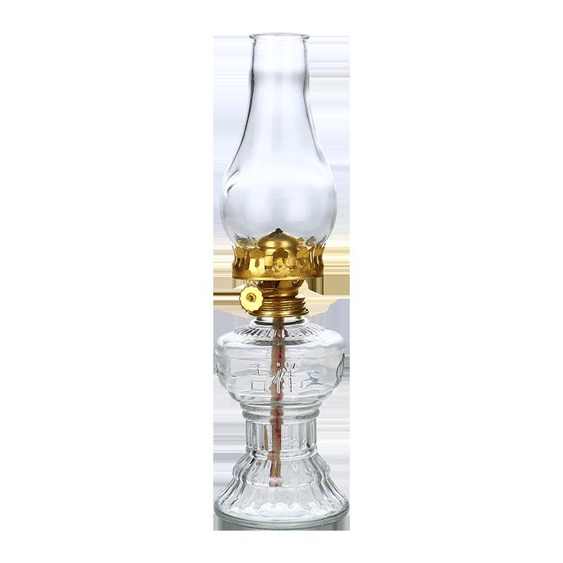 Vintage Kerosene Oil Lamp - Retro Lotus Design for Ghee Candles or Buddha Altar