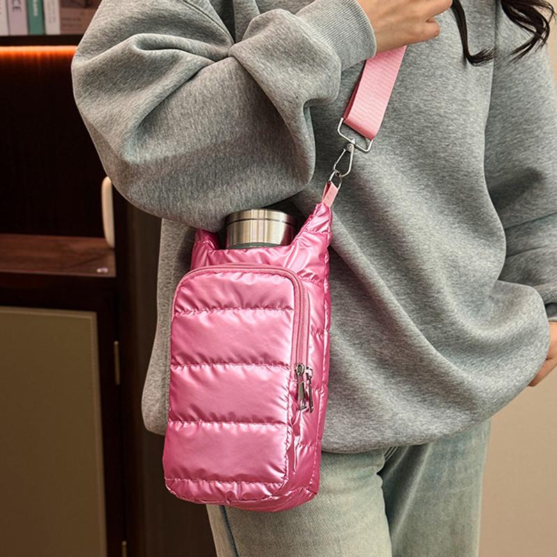 Yogodlns Tragbare Flaschenhülle Reise Radfahren Isolierte Wasserflaschentasche Handytasche Outdoor-Sport Umhängetasche mit 2 Taschen