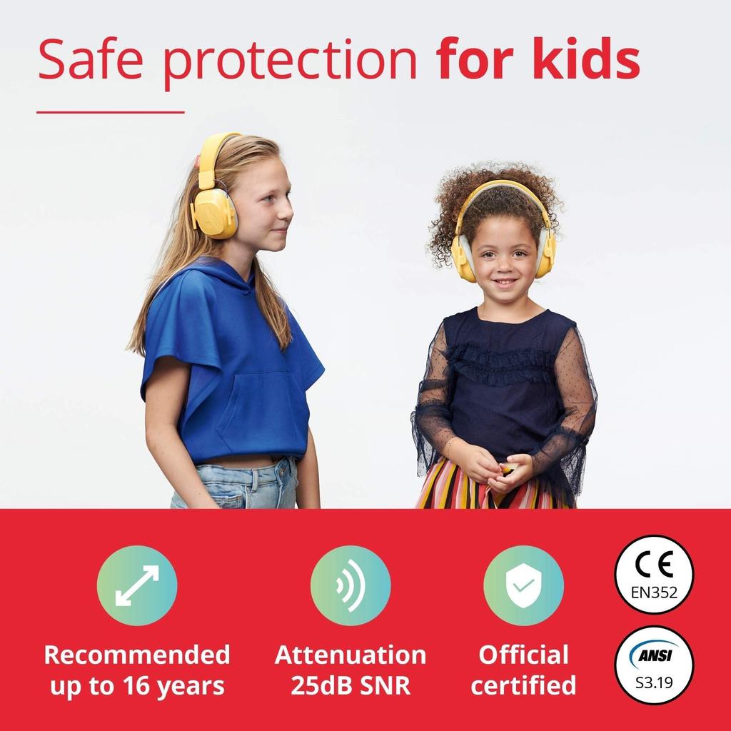 ALPINE HEARING PROTECTION MUFFY KIDS for Yellow (Alpine) Earmuffs, Soundproofing, Sound-Blocking, Children,