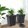 2pcs 27L PP Hydroponics Growing System,Black Rectangular Floor Standing Culture Bucket System 30*30*40cm for Greenhouse,Garden