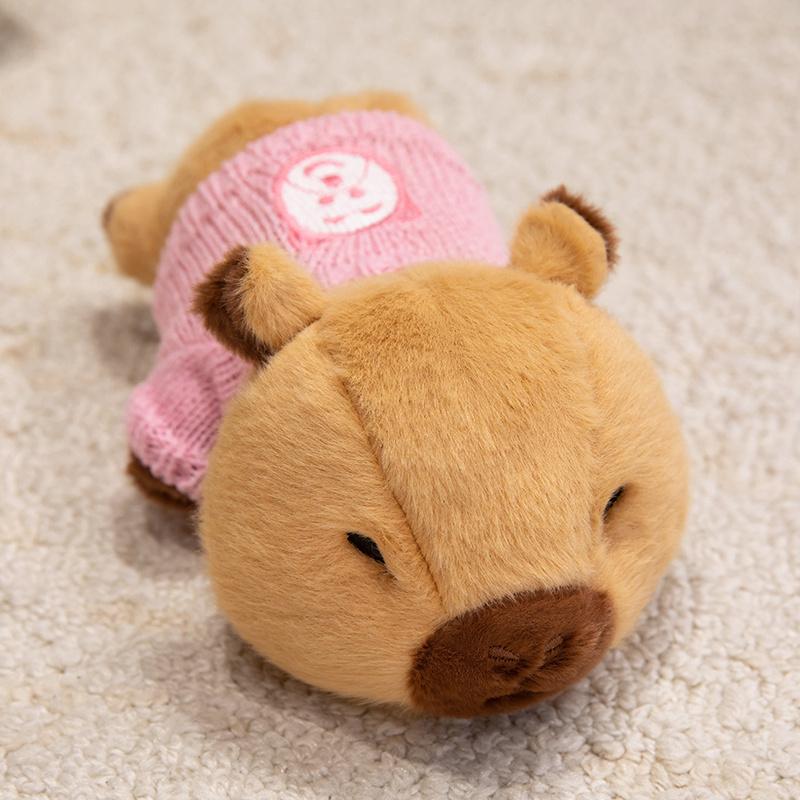 20/36cm Cartoon Dressing Capybara Plush Doll Pillow Lying Sweater Capybara Stuffed Animal Home Decoration Gift For Children