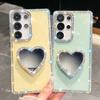 A37 Love Mirror Holder Suitable for Samsung S26Ultra Mobile Phone Case Flash Diamond S25 Flash Powder A56 Jacket