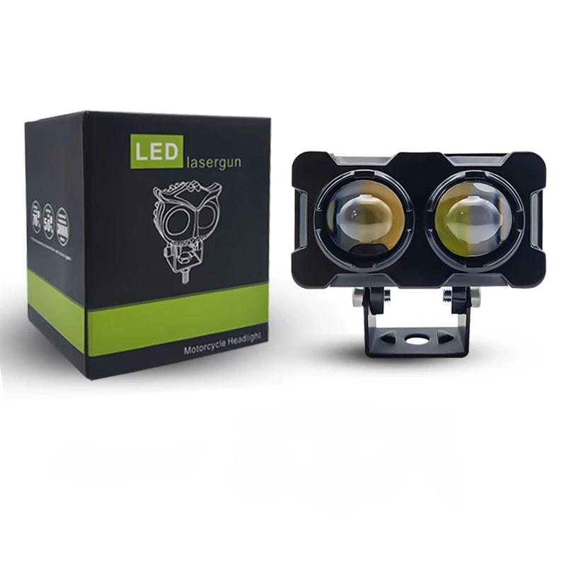 New Motorcycle Three-eye LED Spotlight, Electric Vehicle Modified Light, Motorcycle Waterproof Headlight, External Spotlight