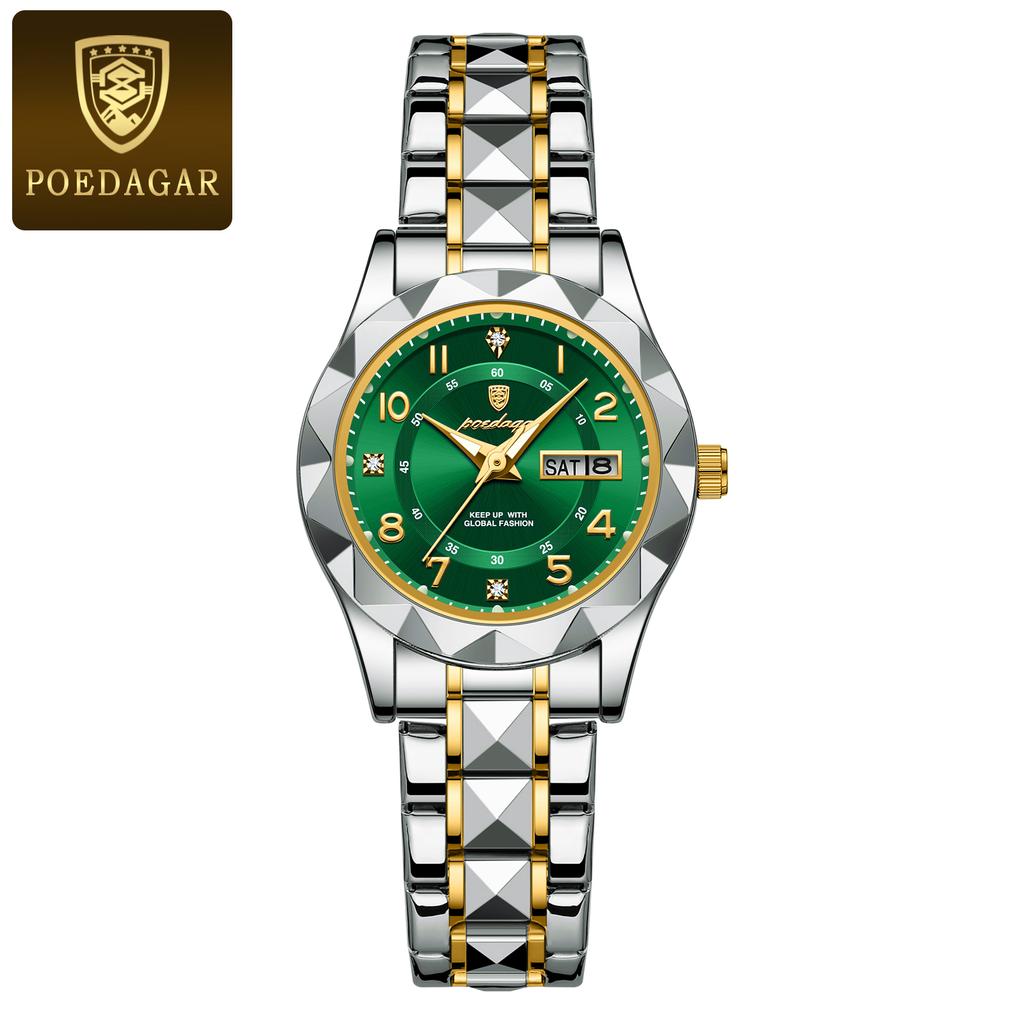 Top Brand New Women's Quartz Watch Waterproof Luminous Double Calendar Fashion Women's Watch