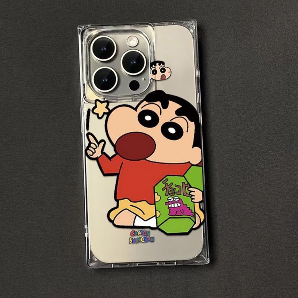 Transparent Ice Crystal Square Square Mobile Phone Case Tpu Simple Model for Apple Mobile Phone Case Light Luxury High-end Fashion Personality