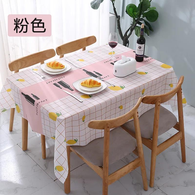 

PEVA Table Cloth Waterproof Rectangular & Square Garden Table Cover Stain Tablecloth Oilcloth Mantel Mesa Impermeable Tapete 137x90cm рожевий
