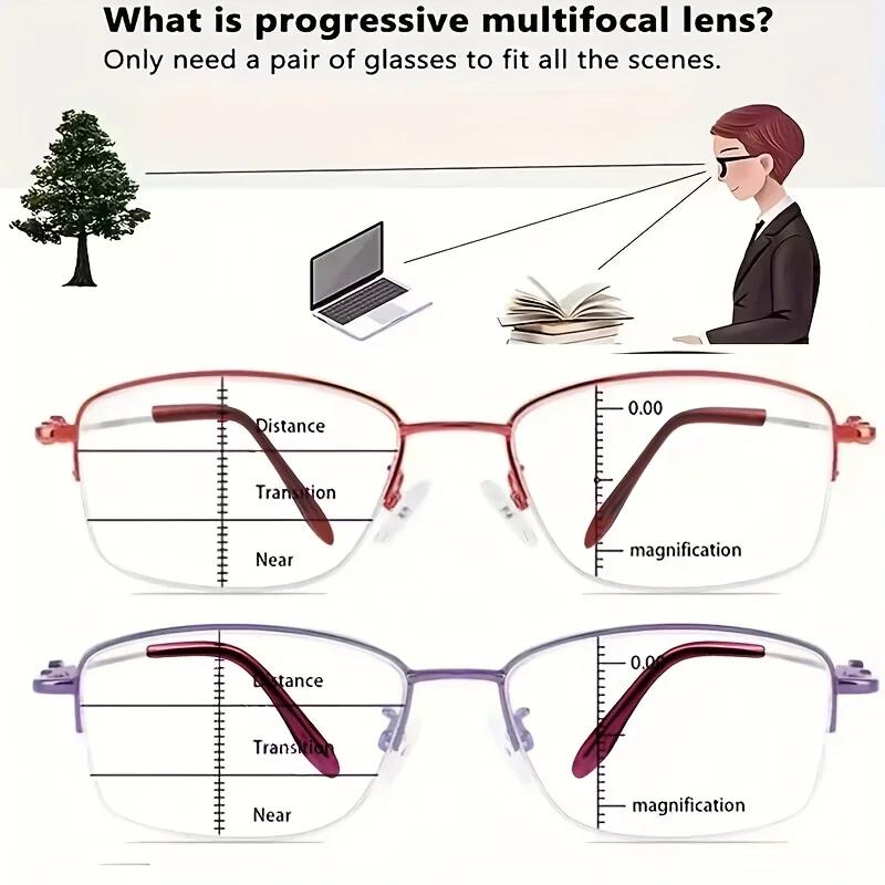 2026 Intelligent Zoom Progressive Multi-Functional Reading Glasses For Women Men Multifocal Anti-Blue Light Hyperopia Eyeglasses