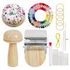 Kit de Patchs Tricot Outil de Tissage Fournitures avec 14 Crochets 14 Aiguilles 50 Couleurs de Fil Kit de Tissage de Réparation de Patchs pour Débutant