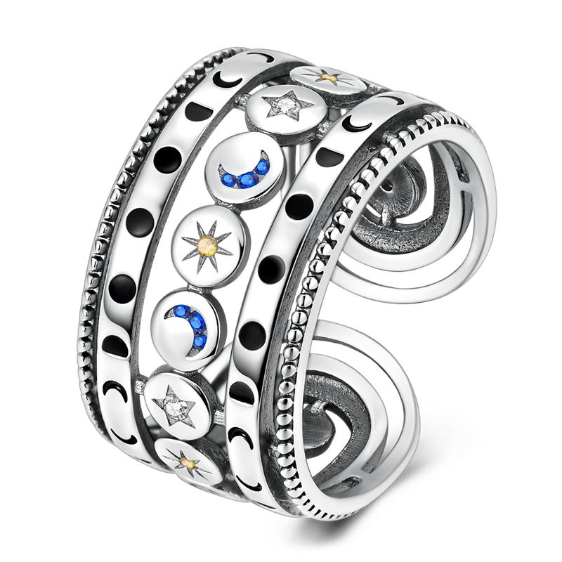 Original 925 Silver Adjustable Rings Eyes Clover Cat Dog Classic Design Ring High Quality Ladies Jewelry For Vacation