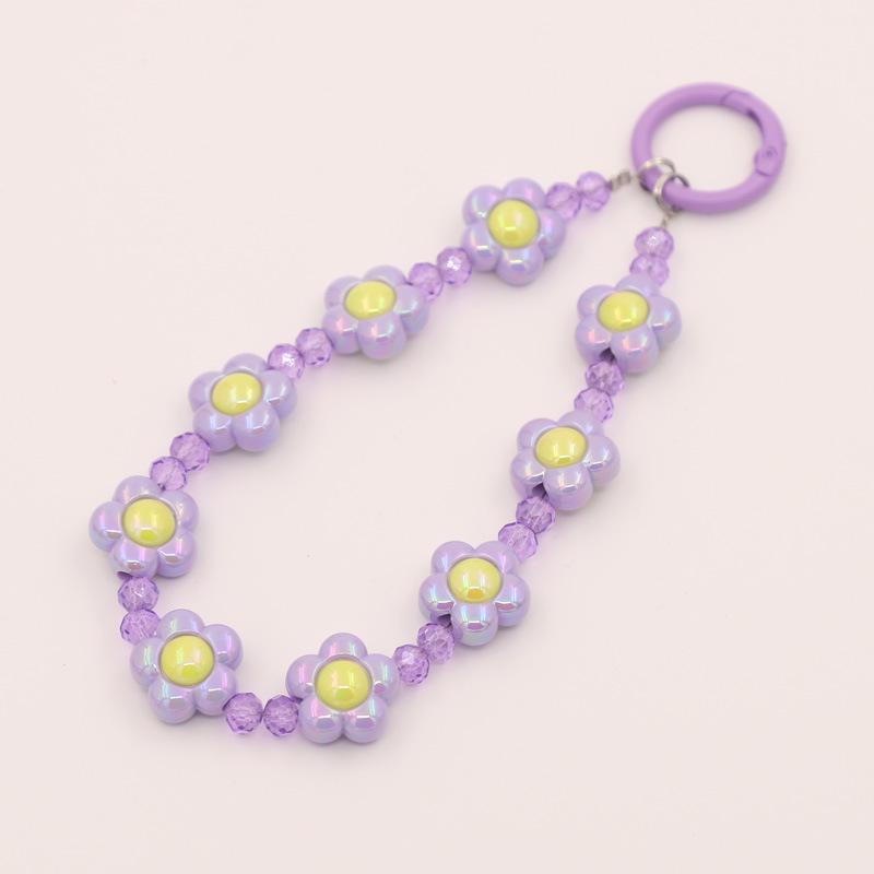 Versatile Beaded Keychain Pendant: Heart & Flower Lanyard Accessories