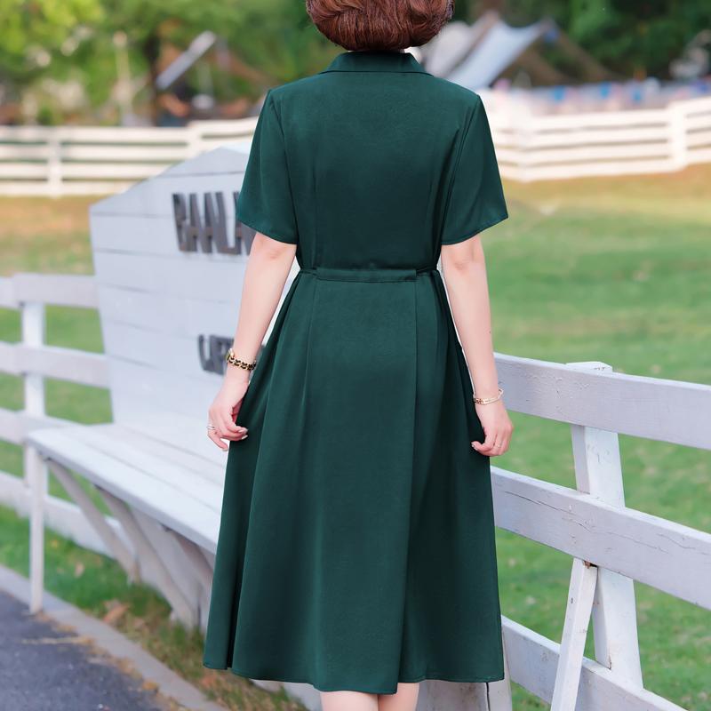 Elegantní šaty pro ženy nadměrných velikostí s krátkým rukávem Vintage šaty letní jednobarevné