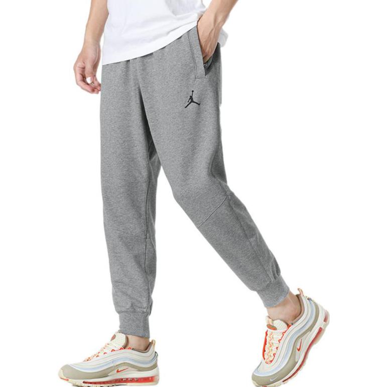 Jordan FW22 Solid Color Logo Print Joggers With Elastic Waist Men Bottoms Grey DQ7333-091