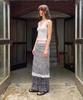 Daiaegeuneol Wrinkled Sheer Skirt (Grey)