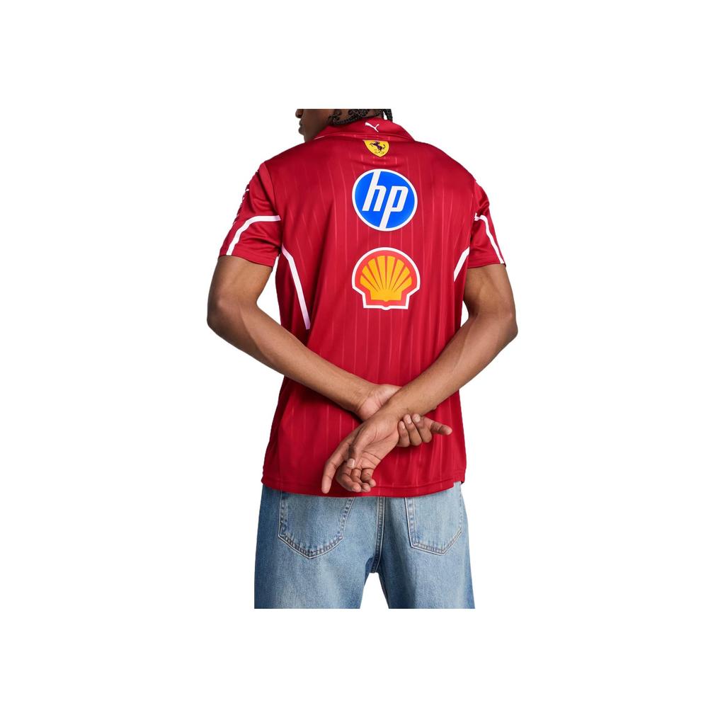 Puma Scuderia Ferrari HP Ležérní Pohodlné Měkké Jednobarevné Tričko s Krátkým Rukávem Pánské Topy Červená 763938-01