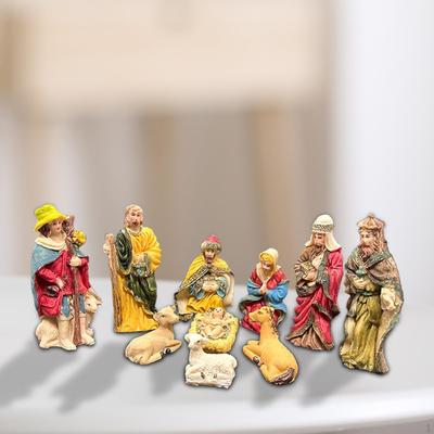 Estatueta de cena de natividade Jesus conjunto de nascimento ornamento de exibição de para