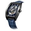 ZEROO M1D THE AURIGA Mechanical Skeleton Damascus Watch Hand-Wound Men's (ZM001DBBL) [Authentic] (Blue/Black Case)