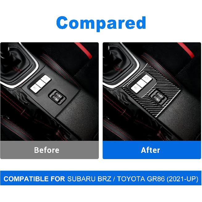 AIRSPEED for Subaru BRZ Toyota GR86 2021 2022 Seat Heating Control Button Cover Center Console Panel Carbon Fiber Sticker Interior Accessories,