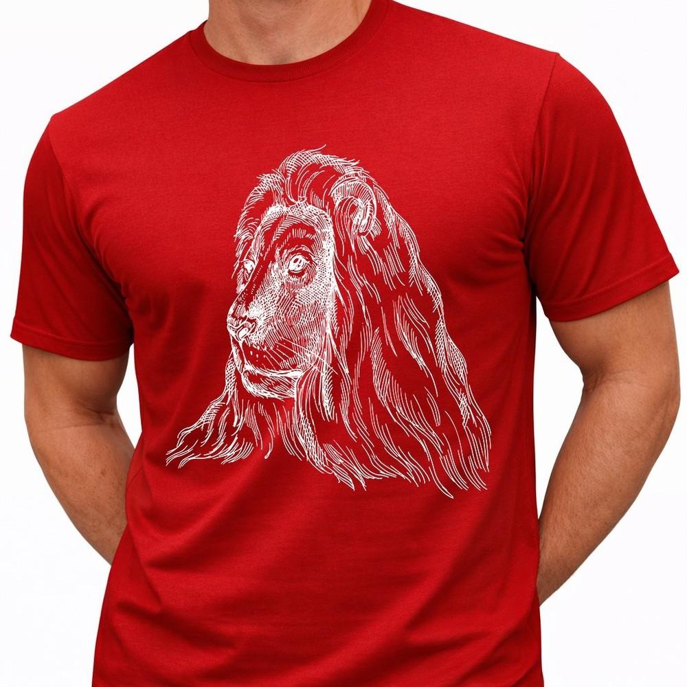 Lion Line Art T Shirt Minimal Lion Outline Graphic Tee Animal Illustration Top 4XL