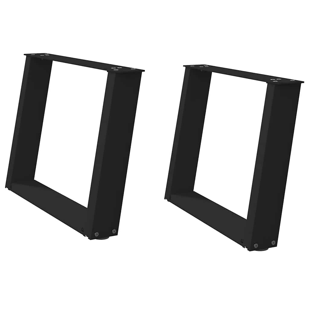 Vidaxl Coffee Table Legs, 2 Pcs, Black, 70X(42-43) Cm, Steel