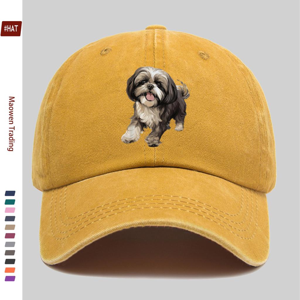 Pc Shih Tzu Print Baseball Cap a Perfect Gift for Pet Lovers Casual Hat Trucker Style Comfortable and Lightweight Sun Hat