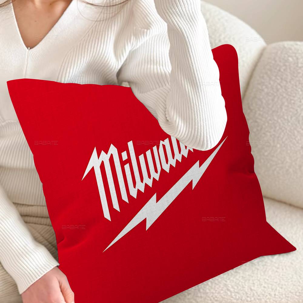 

M-Milwaukee-S LOGO Cushion Cover Inches Farmhouse Decor Home Throw Pillow Covers for Couch Decorations 12x12Inch