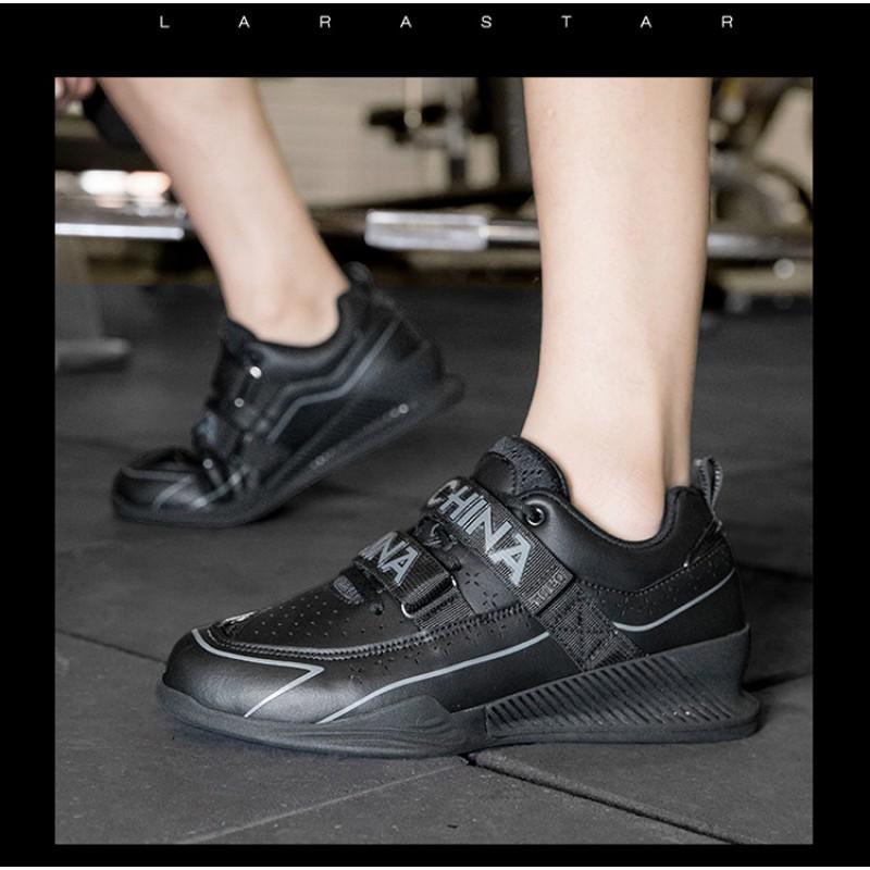 Mens Weightlifting Shoes Low-Cut Squat Training With Hook Loop Gym Fitness Indoor Workout