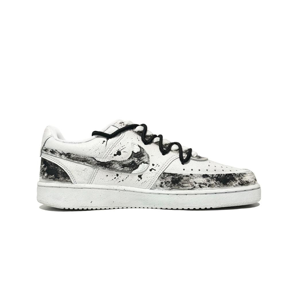 Nike Court Vision 1 Slip Resistant Cushioning Slip Resistant Cushioning Low Top Skateboard Shoes Unisex Black White CD5463-101(Team61-)