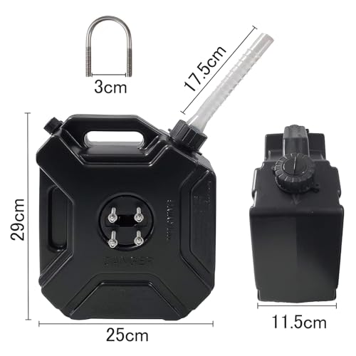 Portable Gasoline Can for Motorcycles, Diesel, Oil, Easy to Carry, Lockable, Anti-Aging, Anti-Corrosion, Lightweight, Durable, Travel, First Aid, Disa
