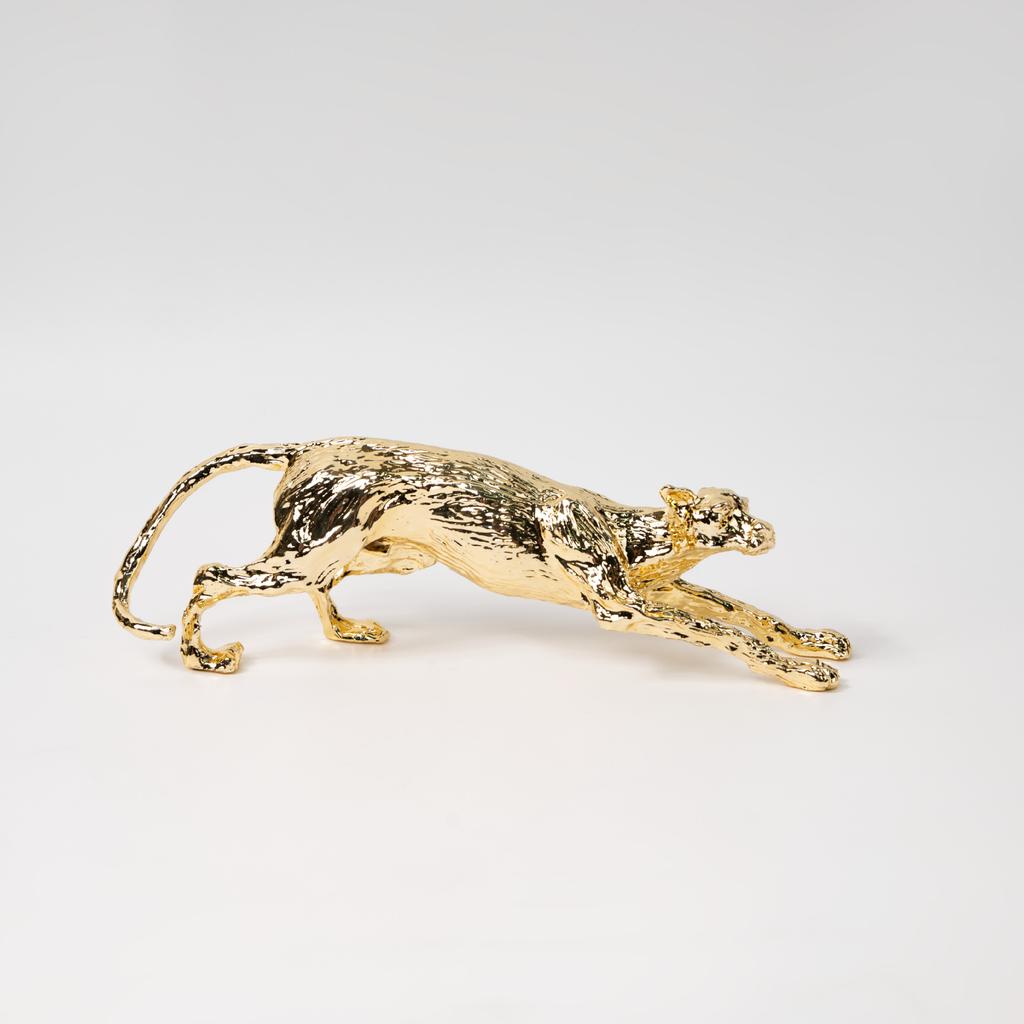 Abstract Metal Leopard Simulated Animal Ornaments Golden Leopard Cheetah Decorative Figurines Home Decoration Accessories
