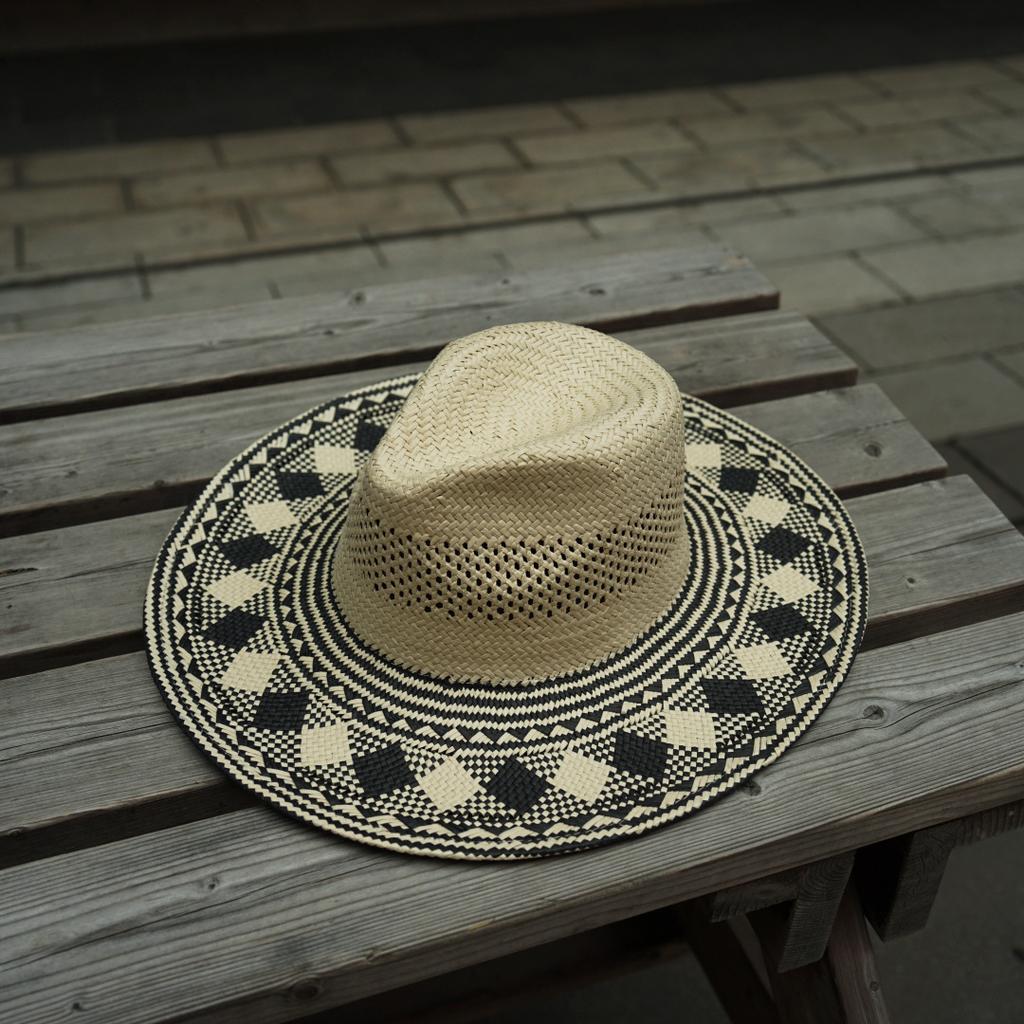 Retro Schwarz Beige Breitkrempiger Urlaubs-Jazz-Zylinder Strohhut Sommer Herren- und Damen-Sonnenschutz Sonnencreme Strand Webhut