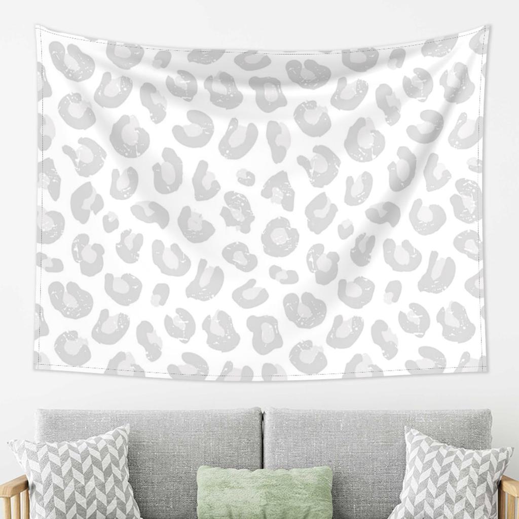Leopard Print Silver Gray And White Tapestry Decor Art Aesthetic Tapestries Living Room Bedroom Home Wall Cloth Wall Hanging