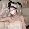 Christmas white swan feather headdress female crown hairpin women's ballet co angel dress photo decoration