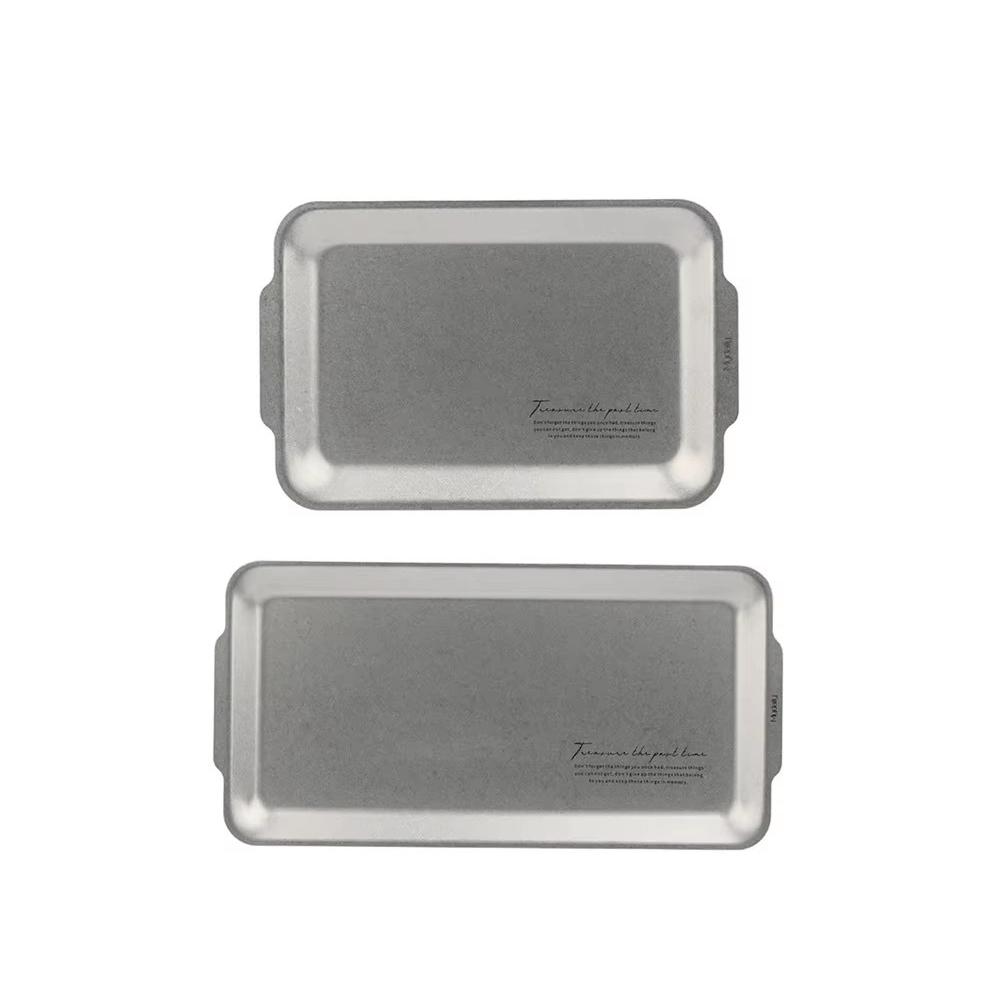 Nordic Style Serving Tray Vintage Series Stainless Steel Dishes Plates for Serving Kitchen Tableware