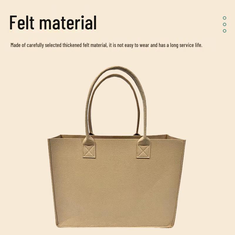 Large Capacity Cartoon Souvenir Tote Bag - Felt Handbag for Shopping and Commuting