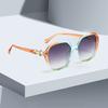Vintage Sunglasses For Women Transparent Frame Gradient Color Glasses Large Frame And Personalized Charm Design Glasses Women