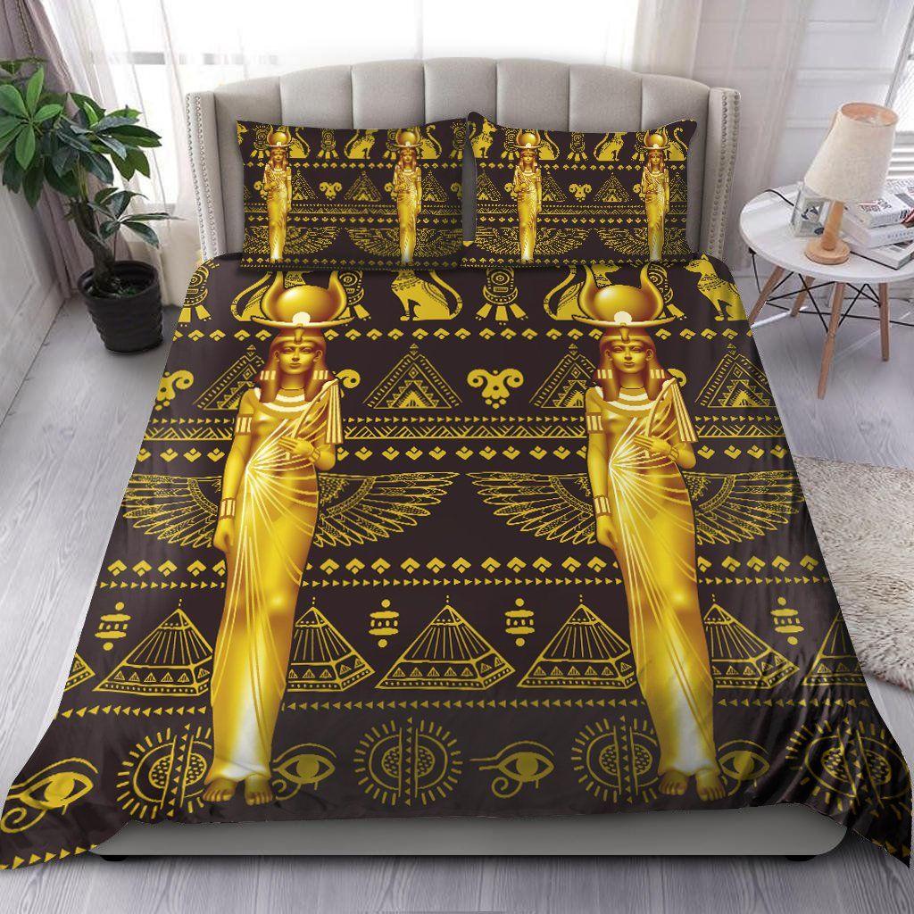 Ancient Egypt Anubis Duvet Cover Set Egyptian Symbol Culture Bedding Sets Vintage Pharaoh Pyramid Boho Tribal Quilt Cover Queen