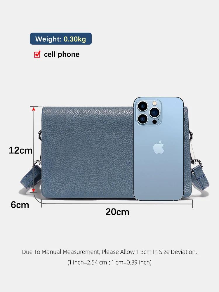 Soft Leather Flap Bag Multiple Pockets Women's Bag Genuine Leather