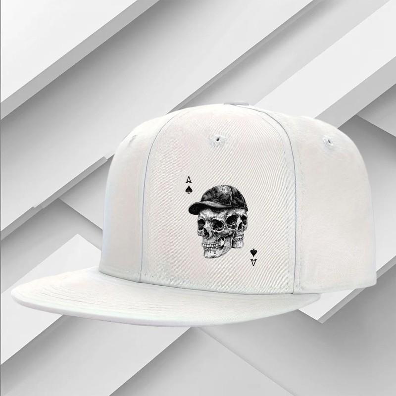Double Skull With Cap Baseball Cap Streetwear Snapback Hat Unisex Casual Adjustable Polyester One Size