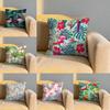 Tropical Forest Flamingos Cushion Cover Soft Reversible  Durable Pillow Cover  MultiScene Use for Home  Car Daily Comfort