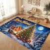 Weicher Kristall-Samt-Teppich mit Weihnachtsmotiv, individuell bedruckbar mit Namen & Text, rutschfester Bodenläufer für Schlafzimmer, Wohnzimmer