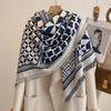 Luxury  Cashmere Scarf For Women - Winter Geometric Printed Tasseled Shawl, Pashmina Wrap & Bandana Poncho