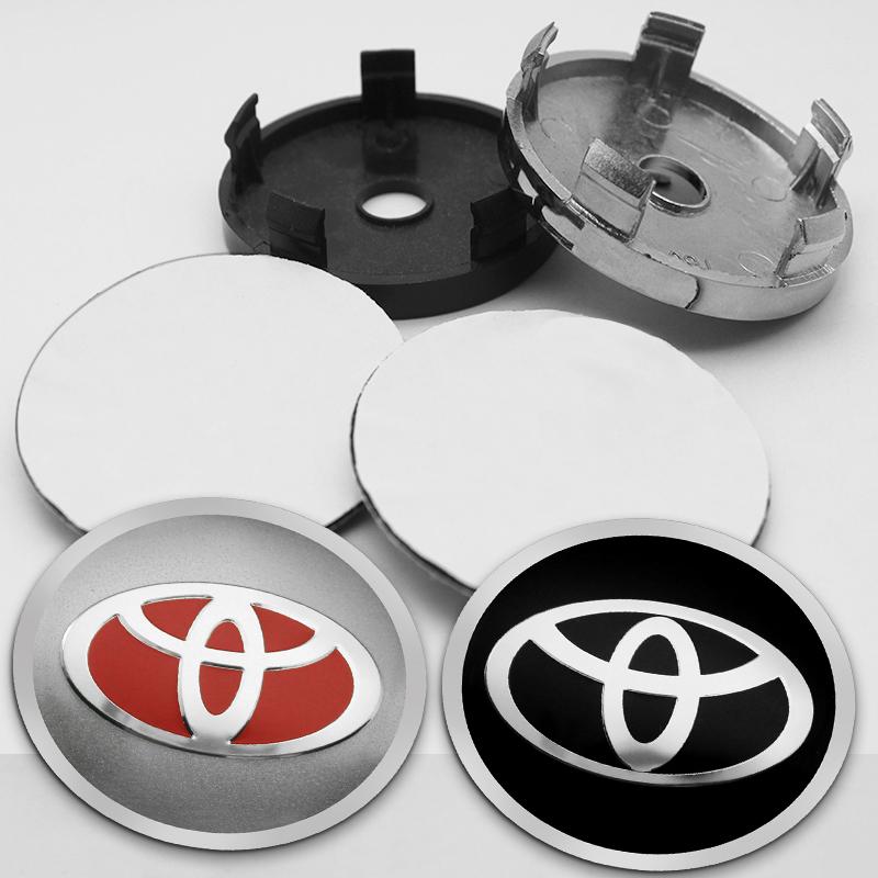 56mm Car Wheel Hub Center Cap Aluminum Metal Logo Stickers For Toyota Rav4 Corolla Camry Aqua Auris Cross Yaris TRD Prius GR